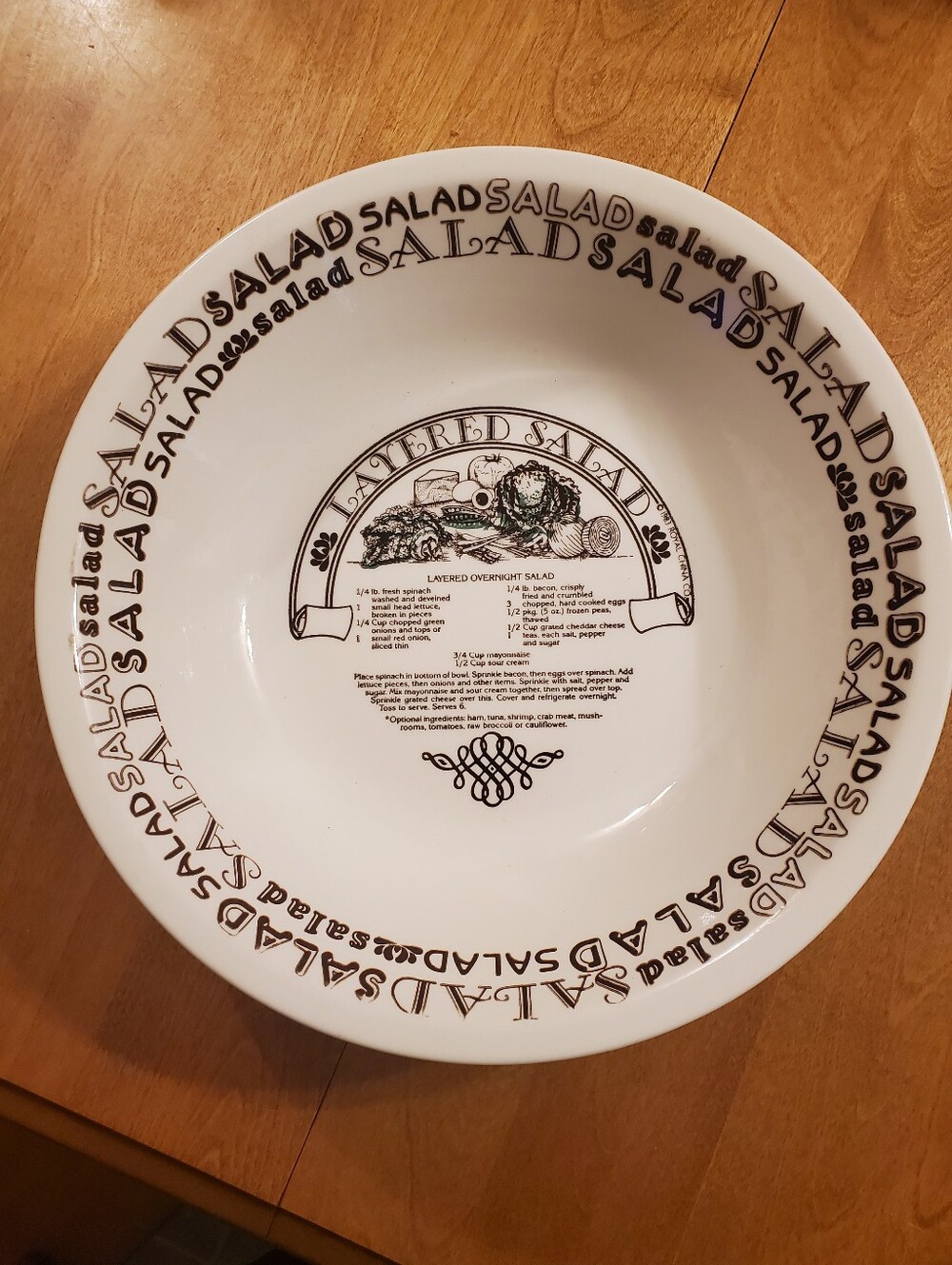 1983 Royal China Layered Overnight 24 Hour Salad Bowl - Garden Classics - USA